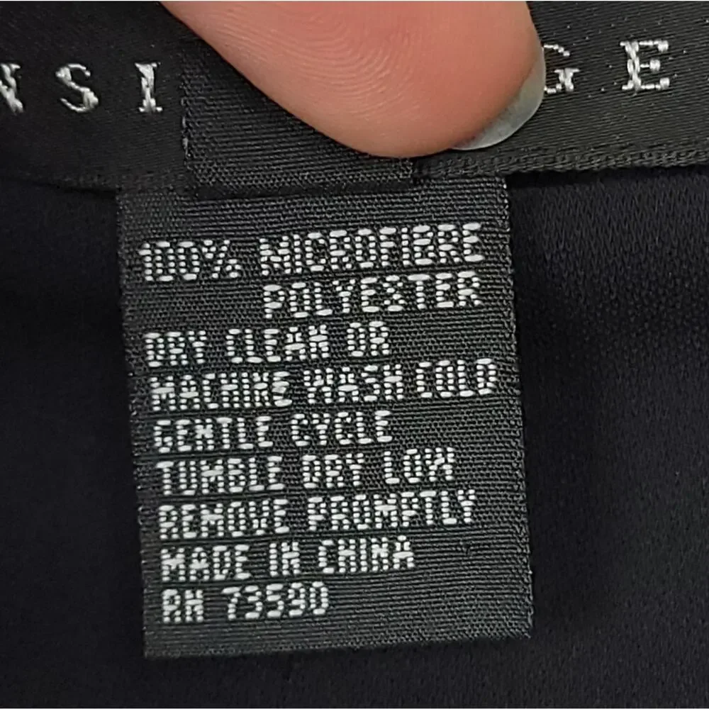 Yansi Fugel Black Microfiber Polyester Dress Pants, Sz 6 - Picture 4 of 5